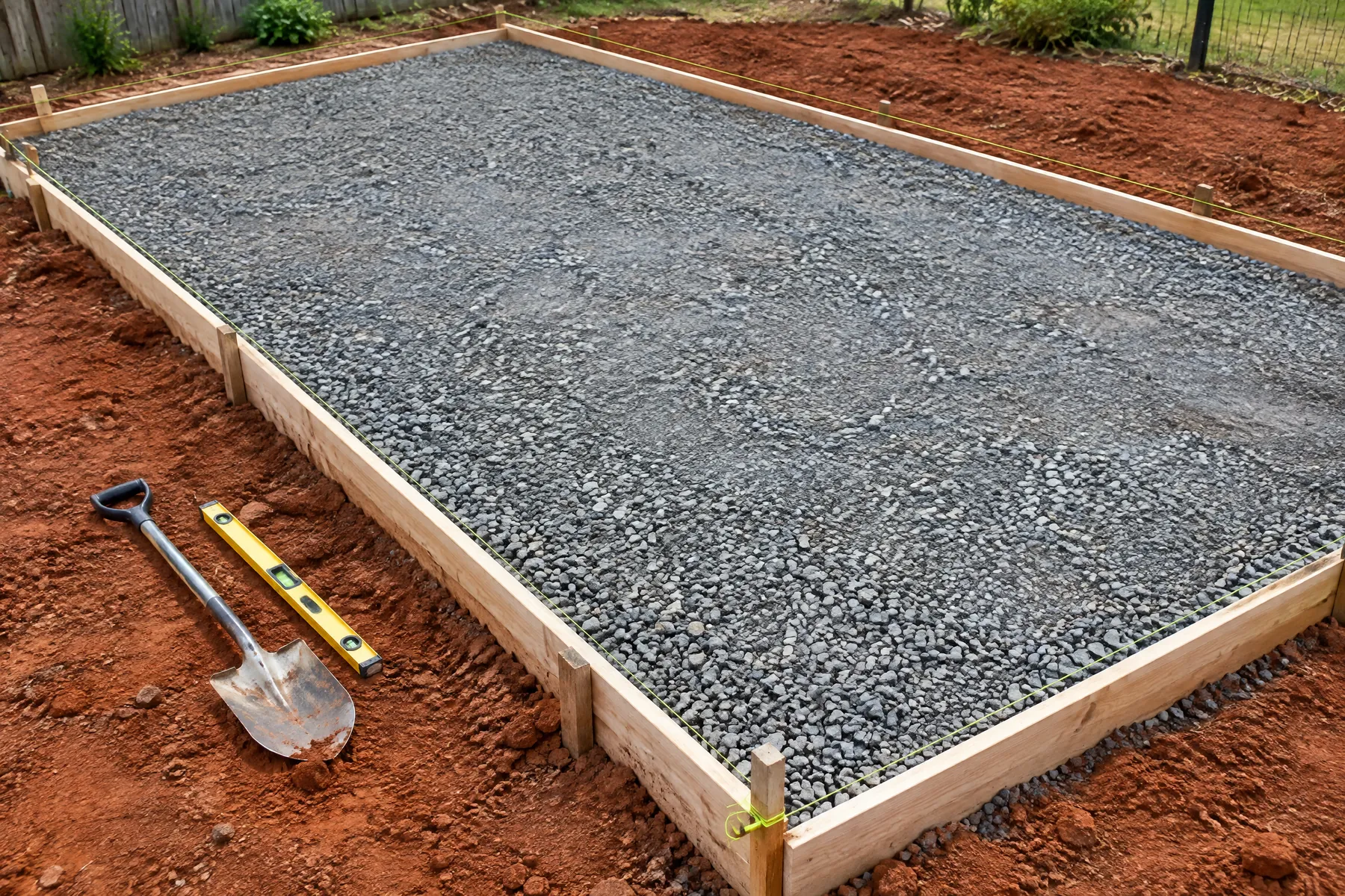 Illustrative formed and prepared residential concrete base before placement; illustrative, not a contractor project